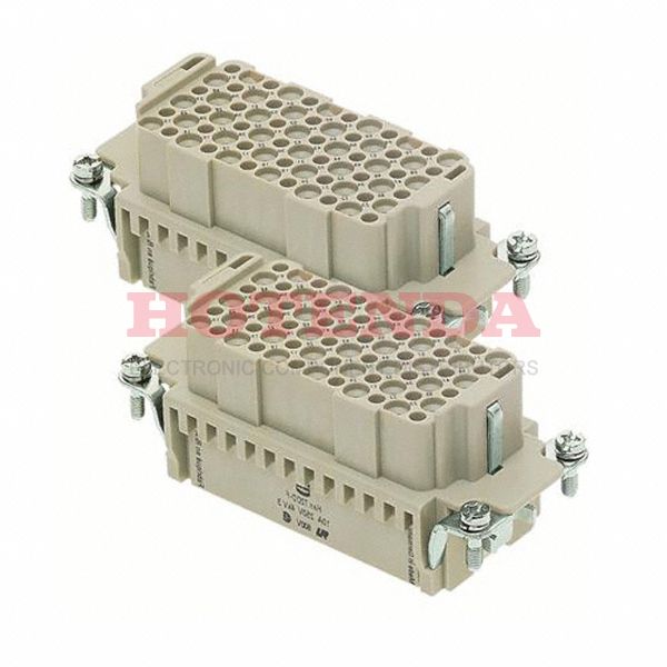 09160723101 - Han DD Series Connector Insert, Female, 72 Way, 10A, 250 V
