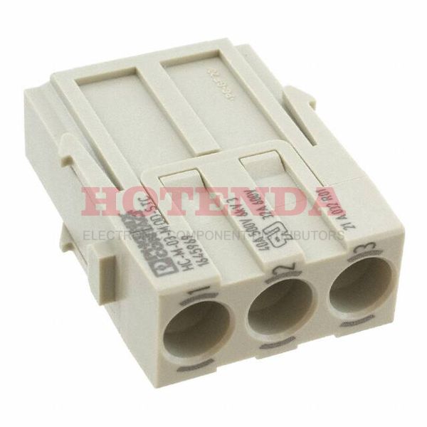 1645969 - Heavy Duty Power Connectors Insert Male 3P Crimp W/O Crimp Cont