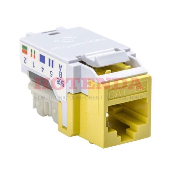RJ45FC5E-YEL - CATEGORY 5E MODULAR KEYSTONE JACK - YELLOW - 1/BAG