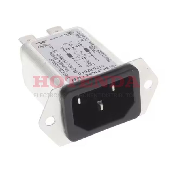 5120.0204.0 - AC Power Entry Modules SCREW-ON QC 6A BLD RES. FRONT/REAR