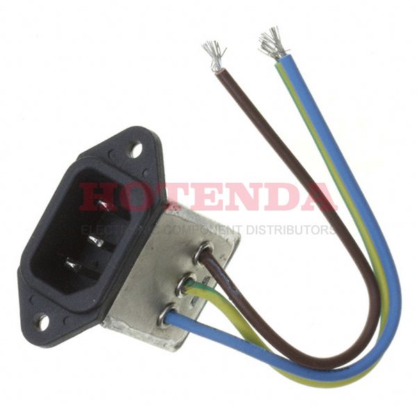 1609016-7 - Power Line Filter 50Hz/60Hz 3A 250VAC Wire Lead Panel Mount