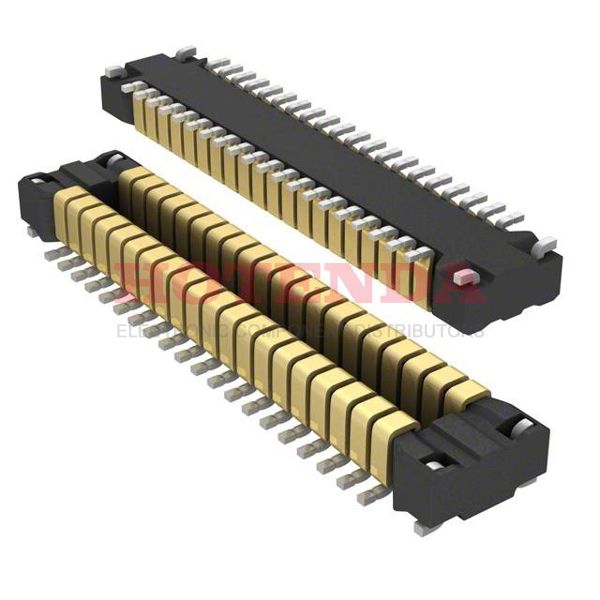 AXT640124 - Header, Center Strip Contacts Tape &amp; Reel (TR) 2 Rows 0.016 0.40mm Surface Mount 40 Positions F4S Gold Solder Copper