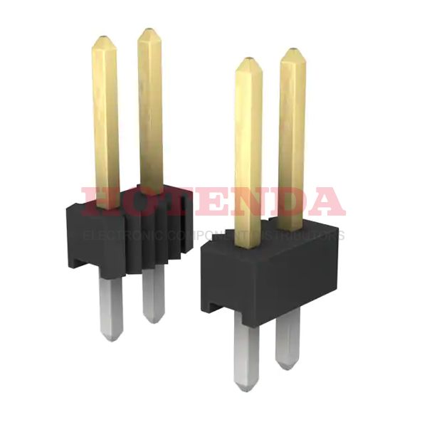 5-146253-5 - AMPMODU Mod II Series 2-Row Header, Breakaway Solder Copper Alloy Bulk Through Hole Gold Liquid Crystal Polymer (LCP) 10-Position Board to Board or Cable 0.090 2.29mm Height