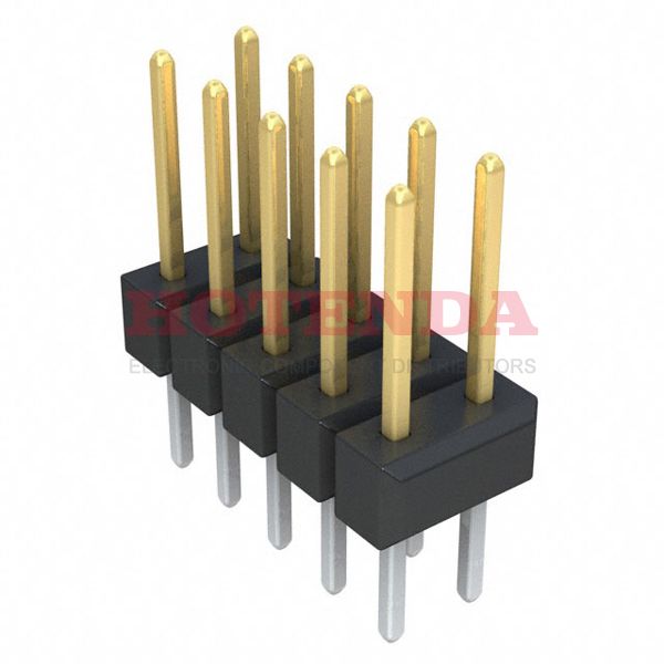 0702800793 - C-Grid 70280 Series 2-Row Header, Breakaway Solder Copper Alloy Bulk Through Hole Gold Liquid Crystal Polymer (LCP), Glass Filled 10-Position Board to Board or Cable 0.090 2.29mm Height