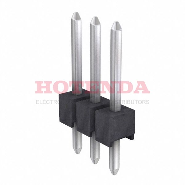 M20-9730346 - 2.54mm (0.1") Pitch SIL Vertical PC Tail Pin Header, 7mm mating pin height, tin, 3 contacts