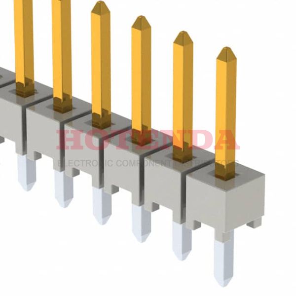 HTSW-114-07-F-S - SAMTEC HTSW-114-07-F-S Board-To-Board Connector, Vertical, HTSW Series, 14 Contacts, Header, 2.54 mm, Through Hole, 1 Rows