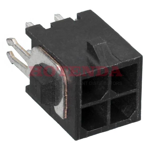 3-794681-4 - Micro MATE-N-LOK Series 2-Row Header Solder Brass Tray Through Hole Gold Polyamide (PA), Nylon 4-Position Board to Cable/Wire 0.364 9.25mm Height