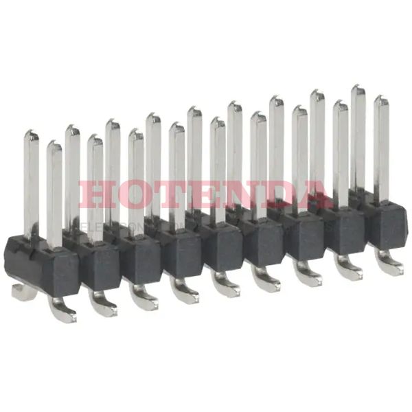 0015912180 - C-Grid 71308 Series 2-Row Header, Breakaway Solder Copper Alloy Tube Surface Mount Tin Liquid Crystal Polymer (LCP), Glass Filled 18-Position Board to Board or Cable 0.090 2.29mm Height