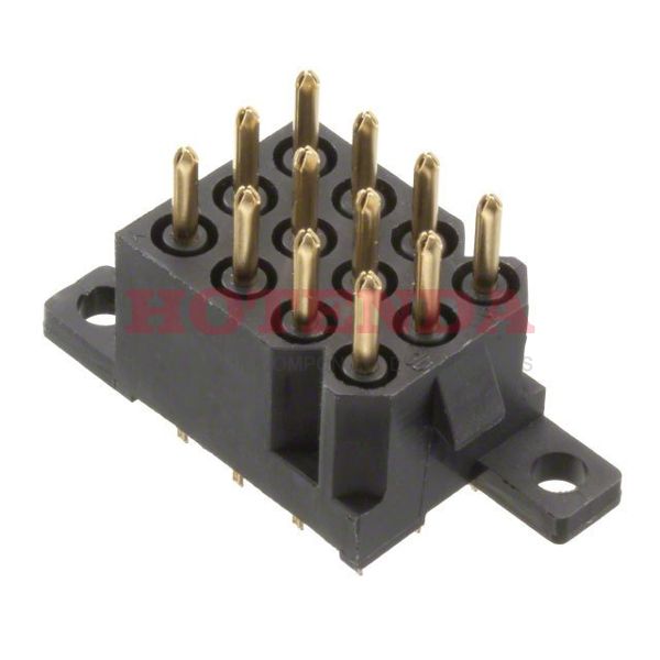 SMS12RE4S6 - SMS Series 4-Row Header Solder Copper Alloy Bulk Through Hole Gold Polyester, Glass Filled 12-Position Board to Cable/Wire 0.520 13.20mm Height