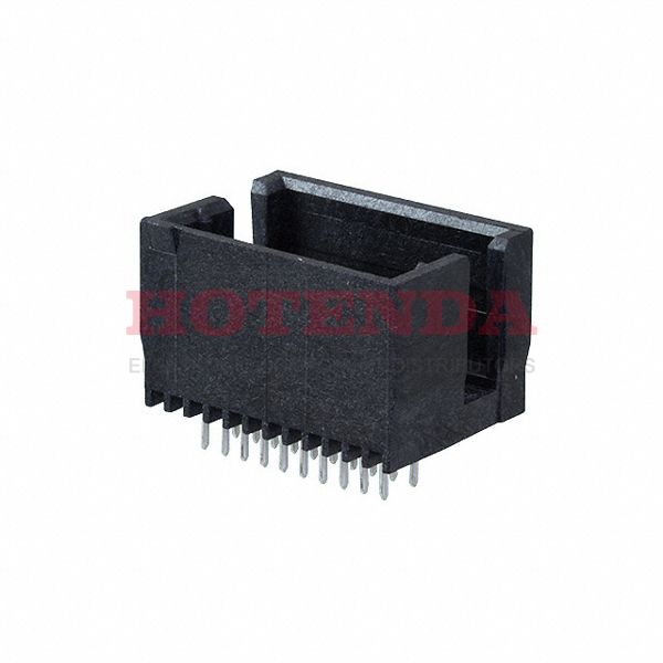 104076-1 - 2-Row Header, Pin, Plug Through Hole Bronze