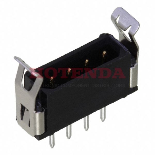 M80-8770422 - Headers &amp; Wire Housings 4 POS SIL MALE VERT LATCHED TIN/LD