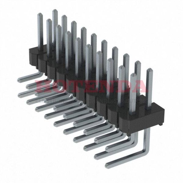 HTSW-110-08-T-D-RA - SAMTEC HTSW-110-08-T-D-RA Board-To-Board Connector, Right Angle, HTSW Series, 20 Contacts, Header, 2.54 mm, Through Hole