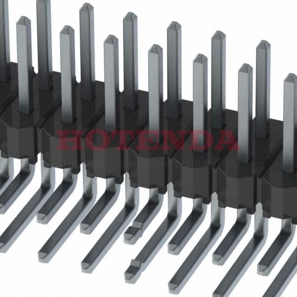 HTSW-125-08-T-D-LA - SAMTEC HTSW-125-08-T-D-LA Board-To-Board Connector, Right Angle, HTSW Series, 50 Contacts, Header, 2.54 mm, Through Hole