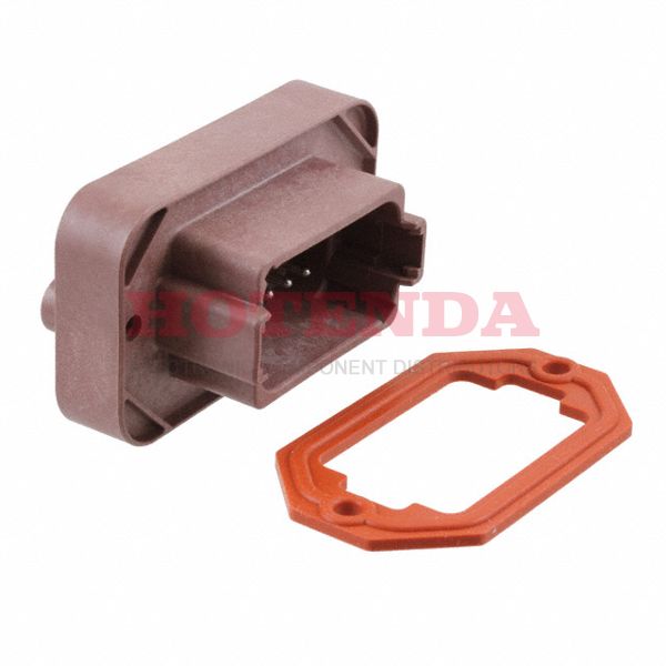 DT15-12PD - DT Series 2-Row Header Solder Copper Alloy Bulk Panel Mount, Through Hole Nickel Polyamide (PA46), Nylon 4/6, Glass Filled 12-Position Board to Cable/Wire 1.185 30.10mm Height