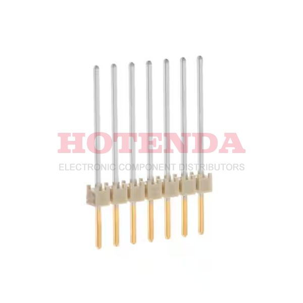 HTSW-107-11-L-S - SAMTEC HTSW-107-11-L-S Board-To-Board Connector, Vertical, HTSW Series, 7 Contacts, Header, 2.54 mm, Through Hole, 1 Rows