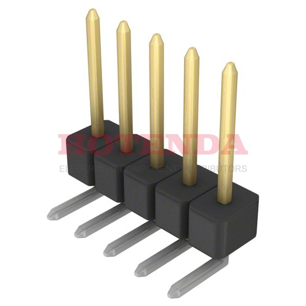 PBC05SGAN - CONN HEADER .100 SINGL R/A 5POS