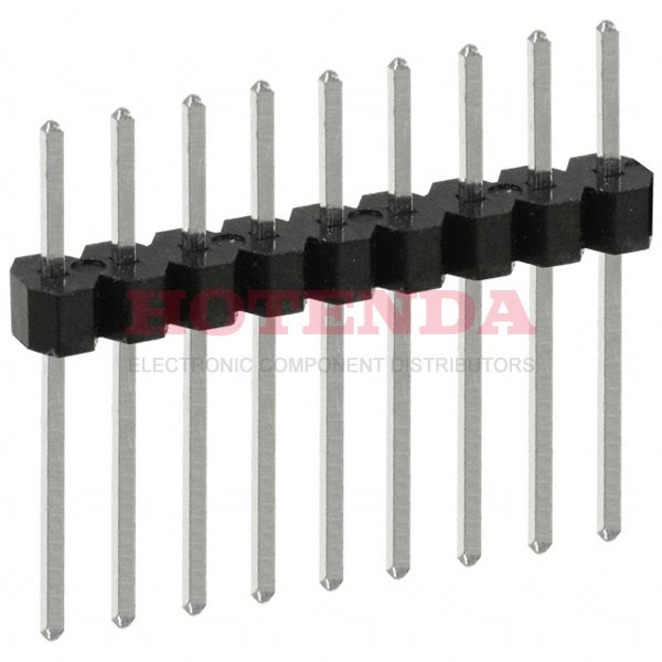 PEC09SADN - 1-Row Header, Breakaway Solder Phosphor Bronze Bulk Through Hole Tin Polybutylene Terephthalate (PBT) 9-Position Board to Board or Cable 0.100 2.54mm Height