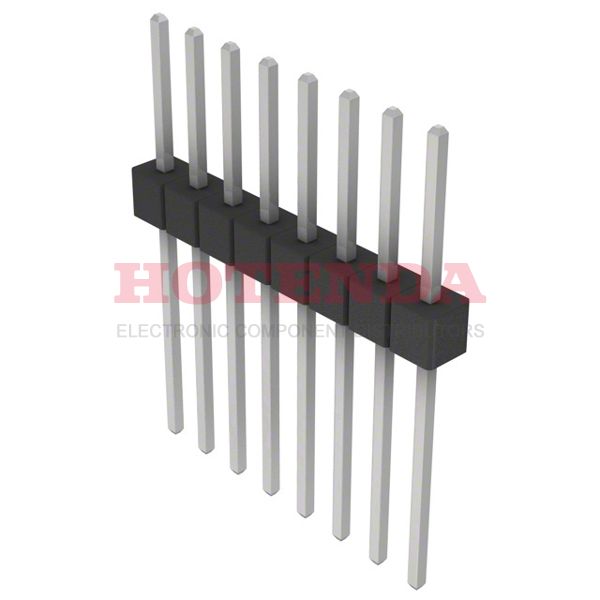 PEC08SFEN - 1-Row Header, Breakaway Solder Phosphor Bronze Bulk Through Hole Tin Polybutylene Terephthalate (PBT) 8-Position Board to Board or Cable 0.100 2.54mm Height