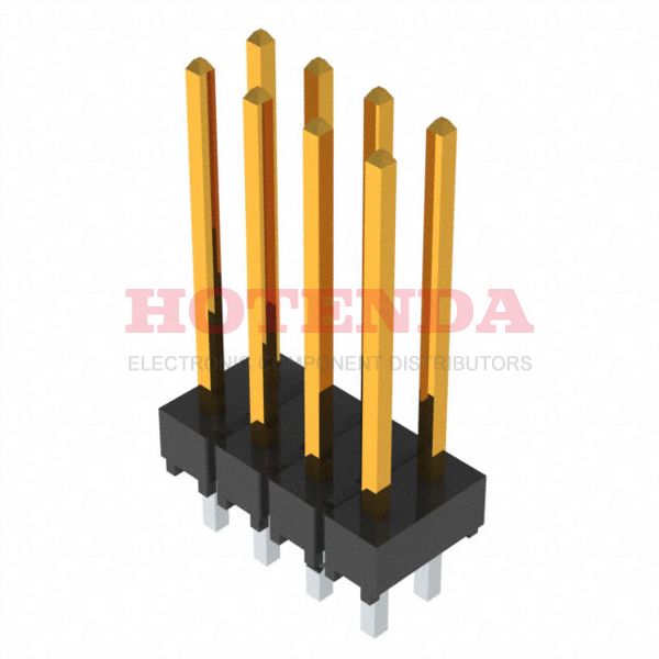 TSW-104-15-F-D-LL - SAMTEC TSW-104-15-F-D-LL Board-To-Board Connector, Vertical, TSW Series, 8 Contacts, Header, 2.54 mm, Through Hole, 2 Rows