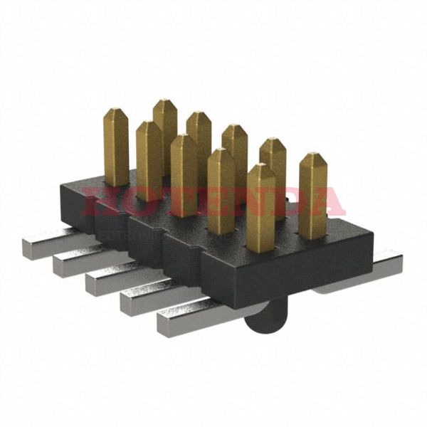FTS-105-03-F-DV-A-P-TR - FTS Series 2-Row Header, Cuttable Solder Phosphor Bronze Tape &amp; Reel (TR) Surface Mount Gold Liquid Crystal Polymer (LCP) 10-Position Board to Board or Cable 0.034 0.86mm Height