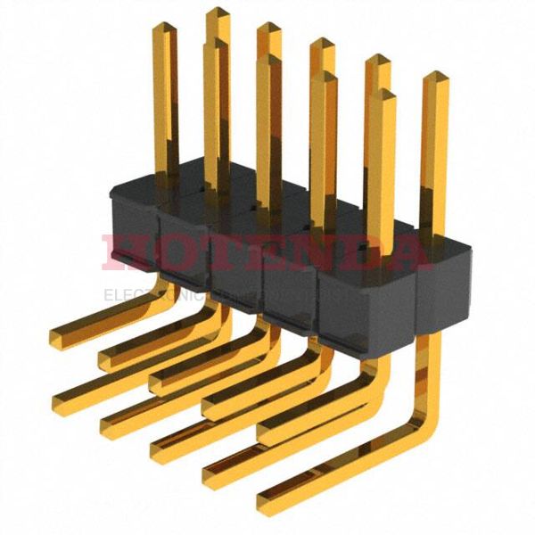 929667-04-05-I - 10 Positions Header, Unshrouded Connector 0.100" (2.54mm) Through Hole, Right Angle Gold