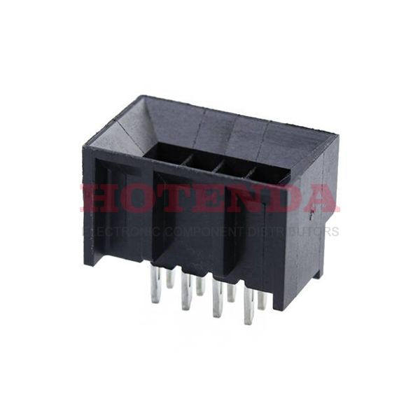 0452800853 - Micro-Fit 3.0 BMI CPI 45280 Series 2-Row Header Press-Fit, Solder Copper Alloy Tray Through Hole Gold Polyamide (PA), Nylon, Glass Filled 8-Position Board to Board or Cable 0.457 11.60mm He