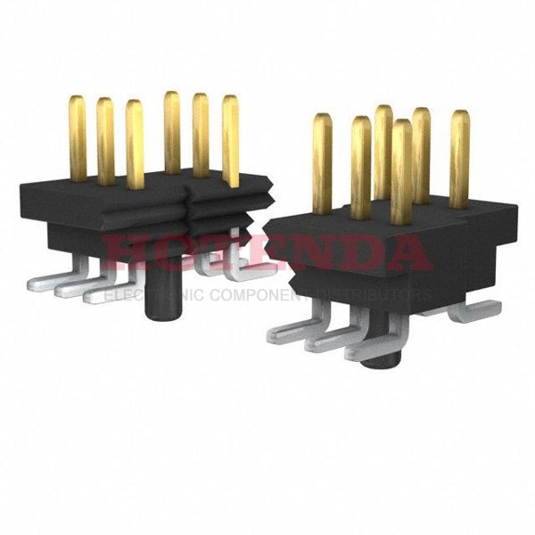 BKT-169-02-L-V-A - BKT Series 2-Row Header Solder Phosphor Bronze Tube Surface Mount Gold Liquid Crystal Polymer (LCP) 69-Position Board to Board 0.064 1.63mm Height