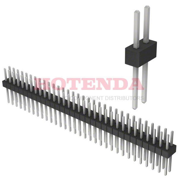 PEC32DACN - 2-Row Header, Breakaway Solder Phosphor Bronze Bulk Through Hole Tin Polybutylene Terephthalate (PBT) 64-Position Board to Board or Cable 0.100 2.54mm Height