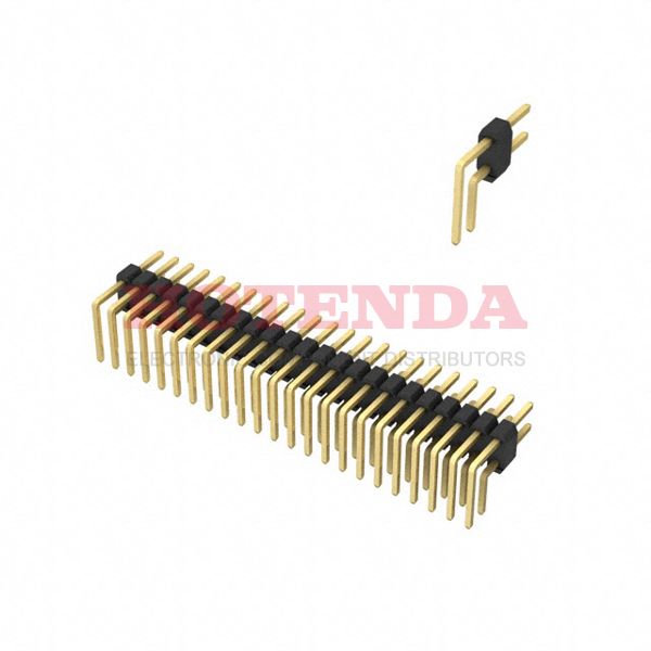 27644602RP2 - 2764 Series 2-Row Header Solder Copper Alloy Bulk Through Hole, Right Angle Gold Polyamide (PA6T), Nylon 6T 46-Position Board to Board or Cable 0.158 4.01mm Height