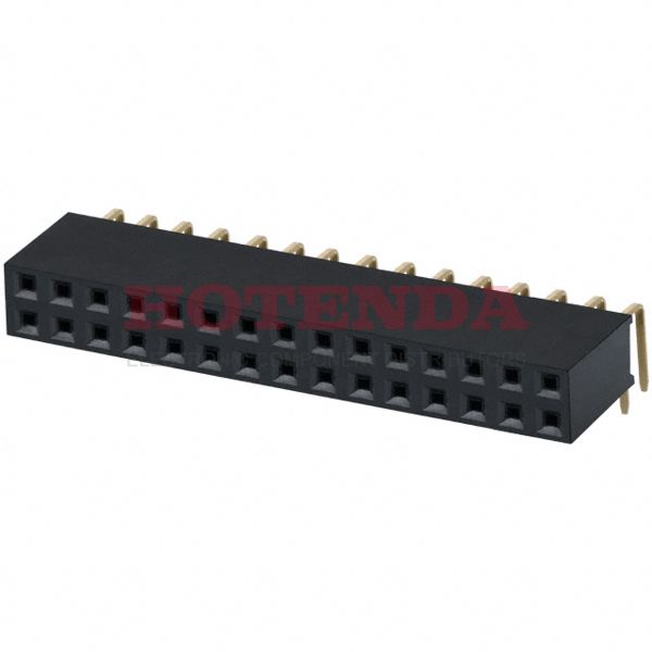 PPPC152LJBN - 2 Rows Header Solder Phosphor Bronze Through Hole, Right Angle Bulk Gold Polyester 30 Positions Female Socket