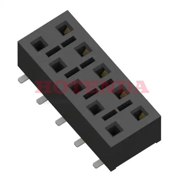 HLE-105-02-F-DV-BE-K-TR - 2 Rows Receptacle, Bottom Entry Solder Beryllium Copper Surface Mount Tape &amp; Reel (TR) Gold Liquid Crystal Polymer (LCP) 10 Positions Female Socket