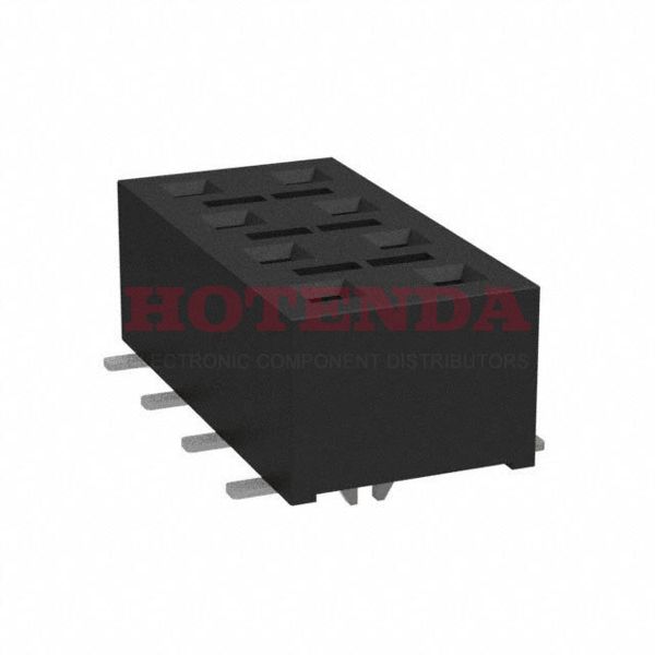 HLE-104-02-L-DV-LC - 2 Rows Receptacle Solder Beryllium Copper Surface Mount Tube Gold Liquid Crystal Polymer (LCP) 8 Positions Female Socket