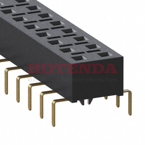 HLE-112-02-G-DV-PE-BE-LC - 2 Rows Receptacle, Bottom Entry, Pass Through Solder Beryllium Copper Through Hole Tube Gold Liquid Crystal Polymer (LCP) 24 Positions Female Socket