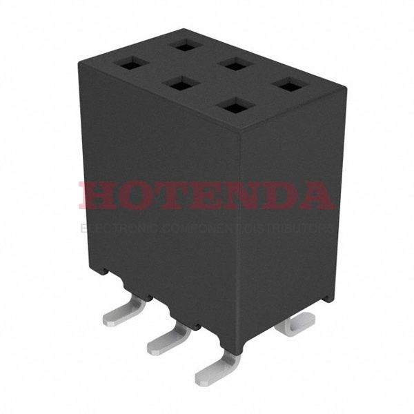 SQW-103-01-H-D-VS - 2 RowsReceptacleSolderPhosphor BronzeSurface MountBulkGoldLiquid Crystal Polymer (LCP)6 PositionsForked