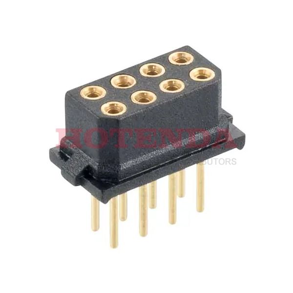 M80-7701445 - 2 RowsReceptacleSolderBeryllium CopperThrough HoleTubeGoldPolyamide (PA46), Nylon 4/614 PositionsFemale Socket