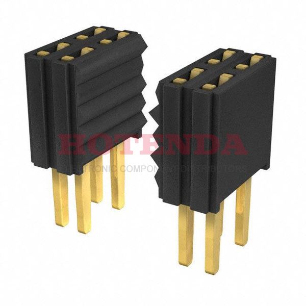 M52-5102045 - 2 RowsReceptacleSolderPhosphor BronzeThrough HoleTubeGoldPolyamide (PA6T), Nylon 6T40 PositionsForked