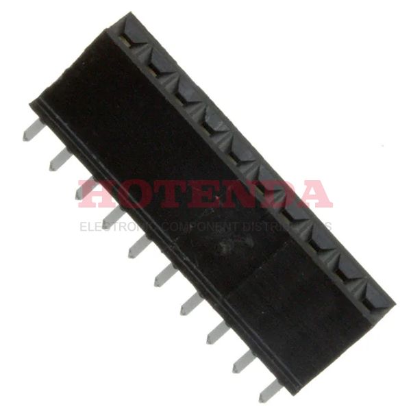 66951-010LF - 1 RowsReceptacleSolderBrassThrough HoleTubeGoldPolyester, Glass Filled10 PositionsFemale Socket