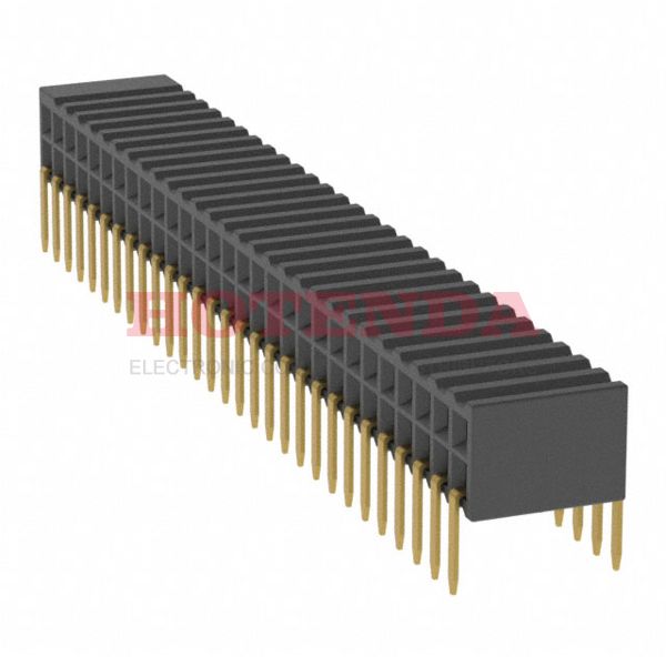 M50-3202945 - 2 Rows Receptacle Solder Phosphor Bronze Through Hole, Right Angle Tube Gold Polyamide (PA9T), Nylon 9T 58 Positions Female Socket