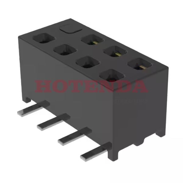 MMS-104-02-L-DV-08 - 2 RowsReceptacleSolderPhosphor BronzeSurface MountBulkGoldLiquid Crystal Polymer (LCP)8 PositionsFemale Socket