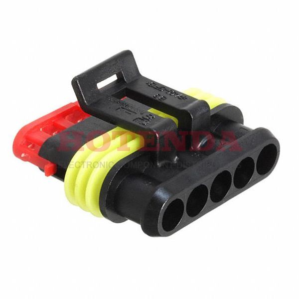 282089-1 - 1 Rows Plug Bulk Black 5 Positions Free Hanging (In-Line) Female Socket Crimp Superseal