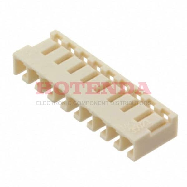 0350230009 - 1 Rows Board-In Bulk Natural 9 Positions Through Hole, Right Angle Male Pin Crimp 35023 Polyamide