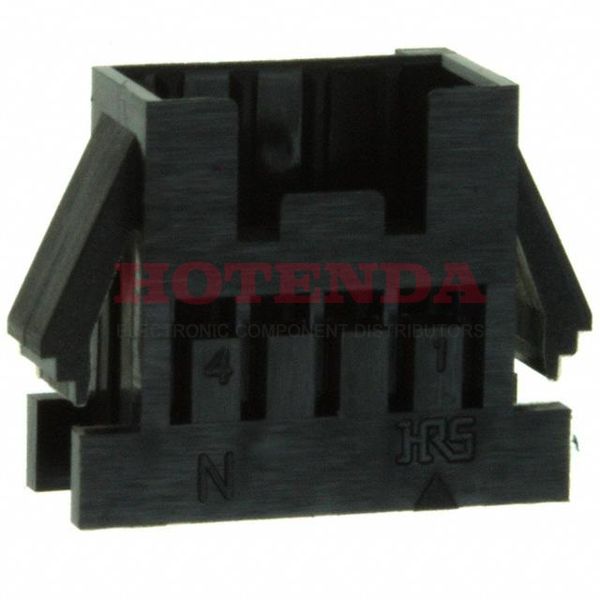 DF3AA-4EP-2C - 1 Rows Plug Bulk Black 4 Positions Panel Mount, Snap-In Male Pin Crimp DF3 Polyamide