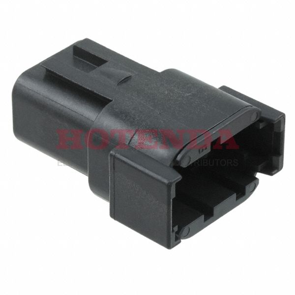 DTM04-08PB - 2 Rows Receptacle Bulk Black 8 Positions Free Hanging (In-Line) Male Pin Crimp DTM Thermoplastic