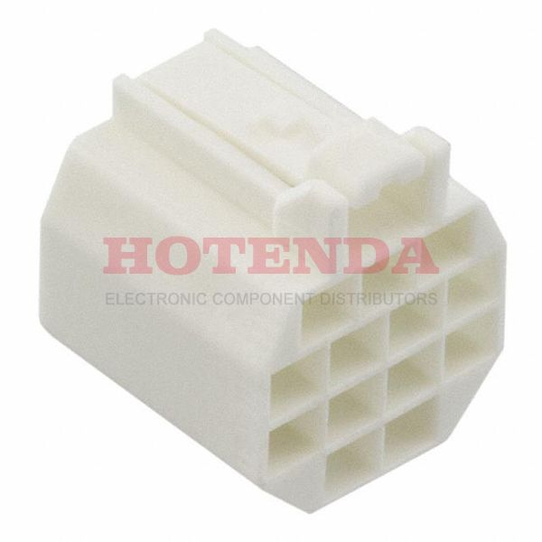 DF62C-13S-2.2C - 4 Rows Socket Bulk White 13 Positions Free Hanging (In-Line) Female Socket Crimp DF62 PBT