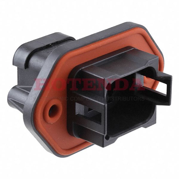 AT04-08PB-PM14 - AT RECEPTACLE,8 PIN,PANEL MOUNT,SELF-THREADING,RD01 SEAL,CAP,KEYED B; BLACK