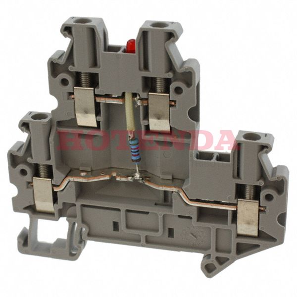 3046692 - DIN Rail Terminal Blocks UTTB 2,5-LA 24 RD DBL LEVEL 5.2MM