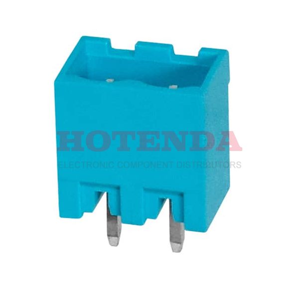 TBP01R2-508-02BE - Bulk 0.200 5.08mm Blue 1 Levels Through Hole Header, Male Pins, Shrouded (4 Side) TBP01R2-508 Polyamide (PA66), Nylon 6/6 Tin Copper Alloy
