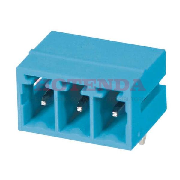 TBP02R1-381-03BE - Bulk 0.150 3.81mm Blue 1 Levels Through Hole Header, Male Pins, Shrouded (4 Side) TBP02R1-381 Polyamide (PA66), Nylon 6/6 Tin Copper Alloy