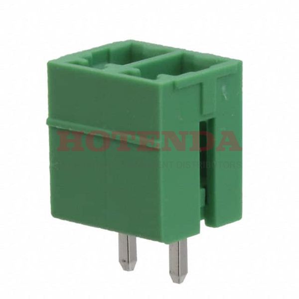 EBRA-02-A - Bulk 0.138 3.50mm Green 1 Levels Through Hole Header, Male Pins, Shrouded (4 Side) EB Polyamide (PA66), Nylon 6/6 Tin Brass