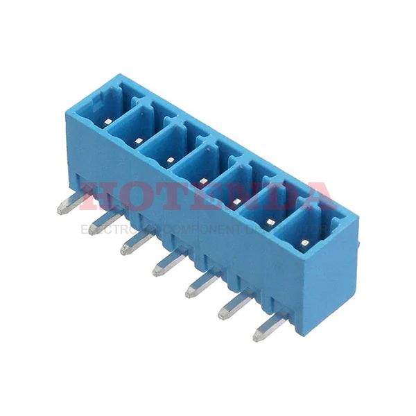 TBP02R1-381-07BE - Bulk 0.150 3.81mm Blue 1 Levels Through Hole Header, Male Pins, Shrouded (4 Side) TBP02R1-381 Polyamide (PA66), Nylon 6/6 Tin Copper Alloy